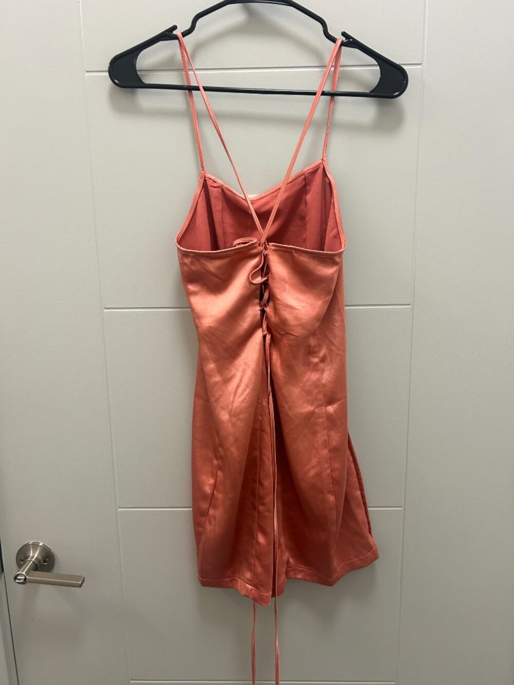 Urban Outfitters Pink Satin Seamed Mini Slip Dress NWT Medium Y2K Party Cocktail - Picture 3 of 10